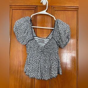 Urban Outfitters Angelo Smocked Bodice Top in Floral